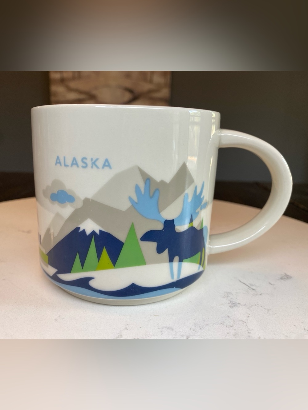 Starbucks You Are Here Collection Alaska Mug White Blue Green Gray 2016 Original